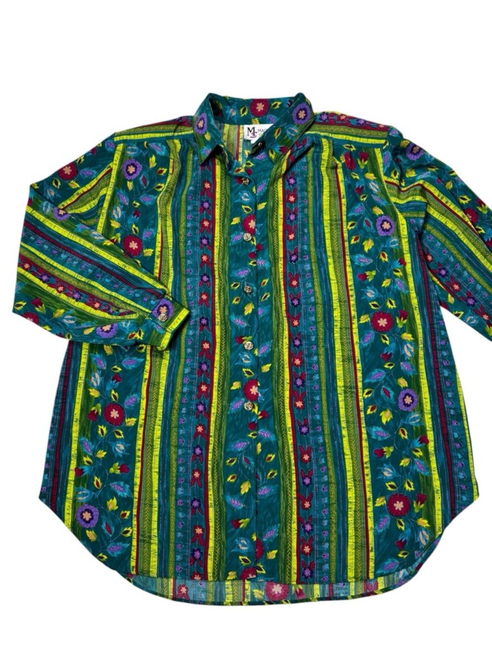 Other Vintage Maggie Sweet Floral Button-Down Long Sleeve Shirt S Size L / US 10 / IT 46 - 2 Thumbnail