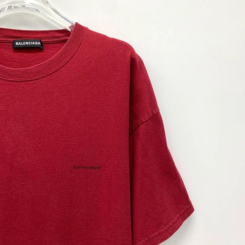 Other Balenciaga Red logo monogrammed cotton crewneck short-slee Size US M / EU 48-50 / 2 - 3 Thumbnail