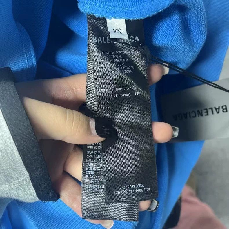 Balenciaga Balenciaga Blue Logo Print Casual Hoodie-2506 Size US S / EU 44-46 / 1 - 4 Thumbnail