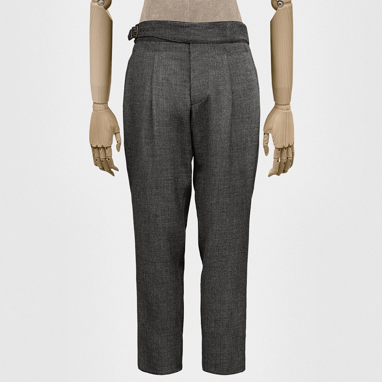 image of S E H Kelly Dress Trousers In Tropical Worsted Hopsack in Lead Gray, Men's (Size 32)