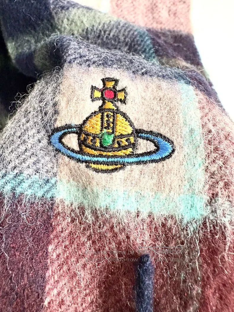 Vivienne Westwood Vivienne Westwood Wool Plaid Colorful Saturn Scarf Size ONE SIZE - 4 Thumbnail