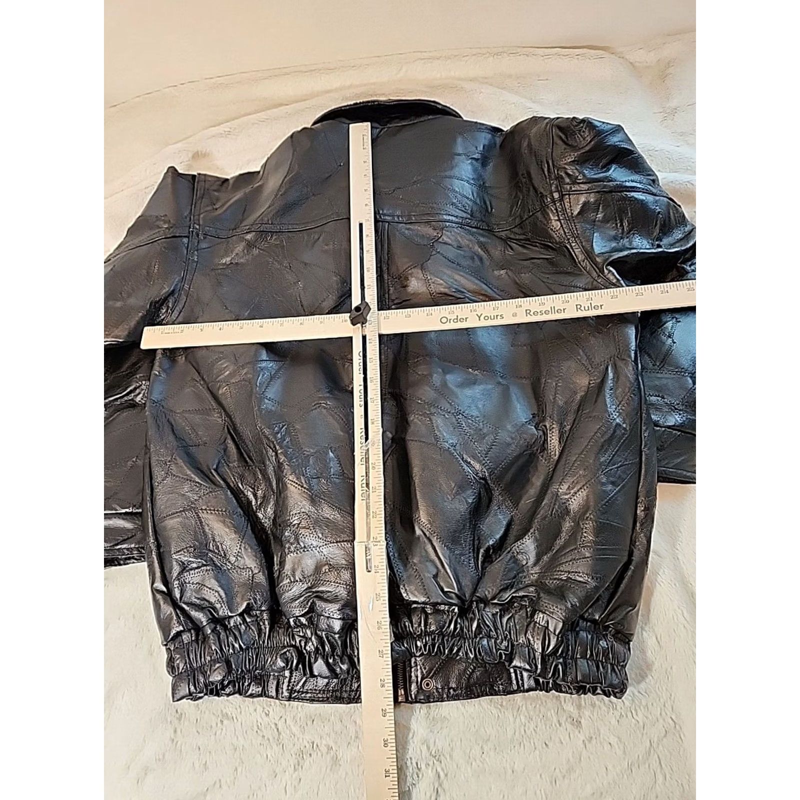 Vintage VINTAGE Flight Mens Leather Patchwork Bomber Jacket Motorcycle Large Black Size US L / EU 52-54 / 3 - 5 Thumbnail