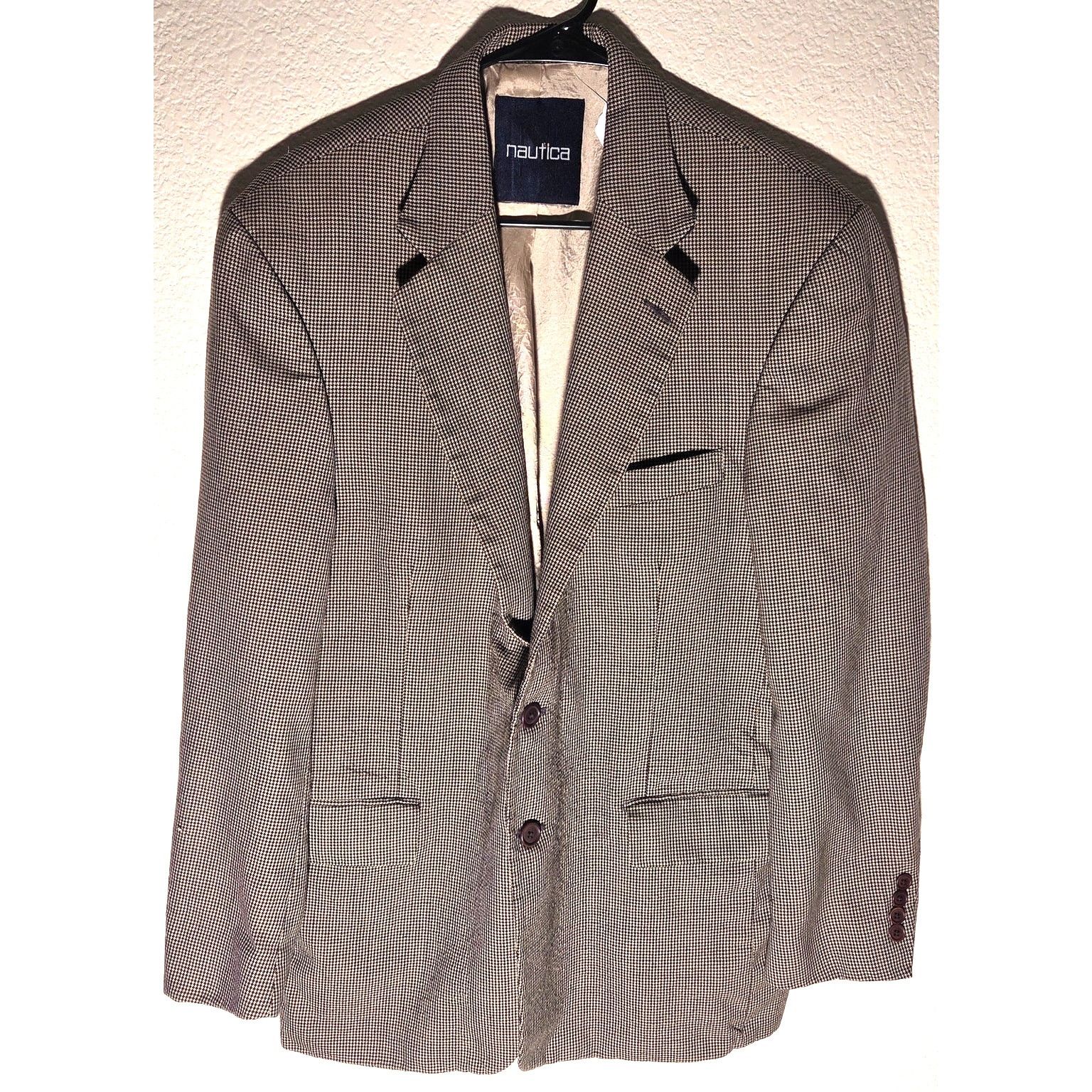 Nautica Nautica Houndstooth Suit Jacket-Men's Size 44R-Classic Style Size 44R - 1 Thumbnail