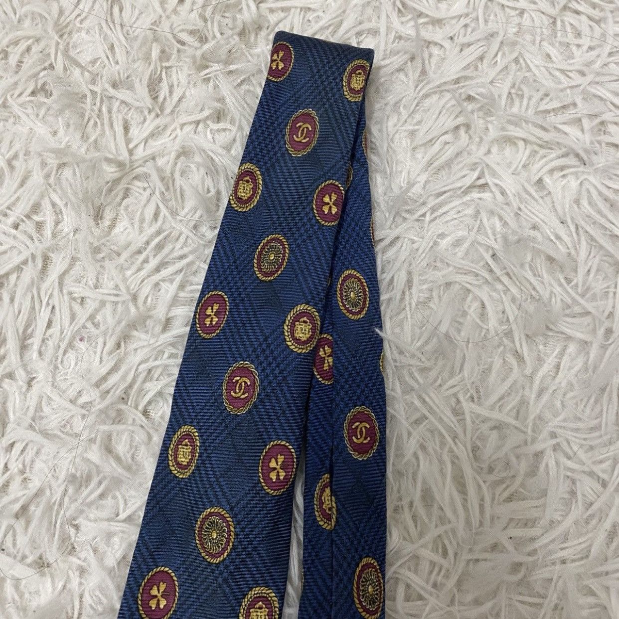Chanel Vintage Chanel Interlocking CC Medallion Silk Tie Size ONE SIZE - 3 Thumbnail