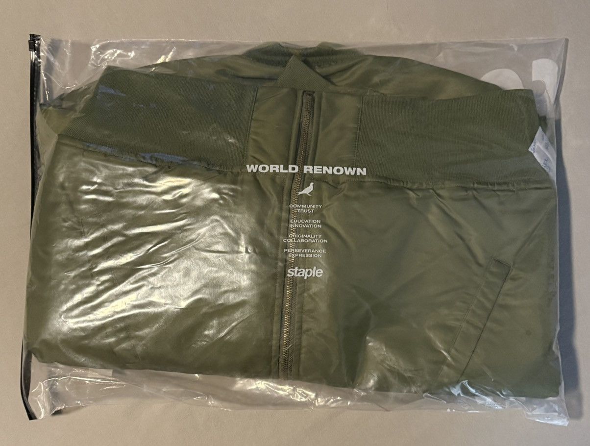 Staple Staple NYC Pigeon Logo Bomber Jacket Olive Brand New BNWT Size US XL / EU 56 / 4 - 5 Thumbnail