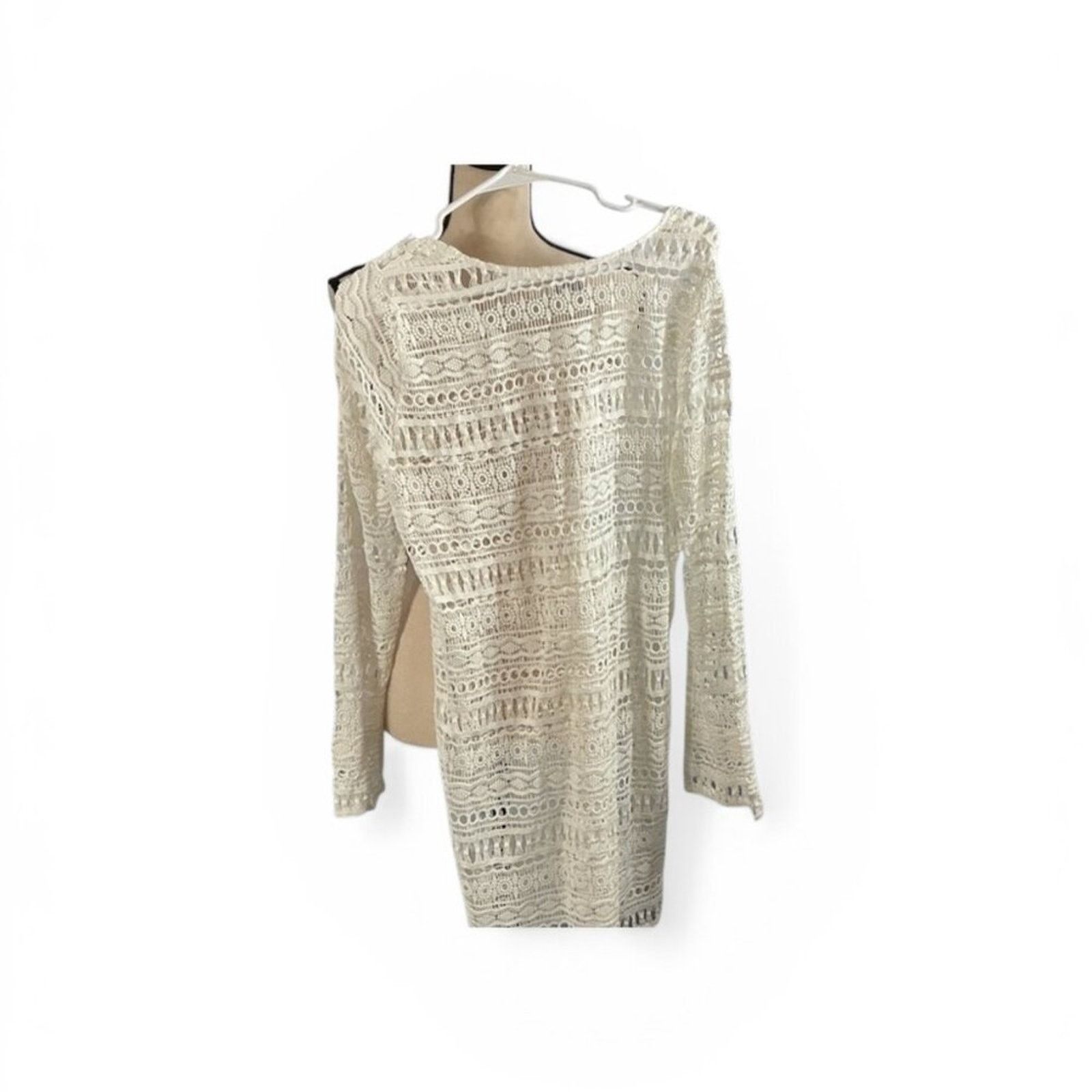 Other Tavik White Crochet Lace Dress – Sheer Boho Swim Cover-Up (M Size ONE SIZE - 1 Thumbnail