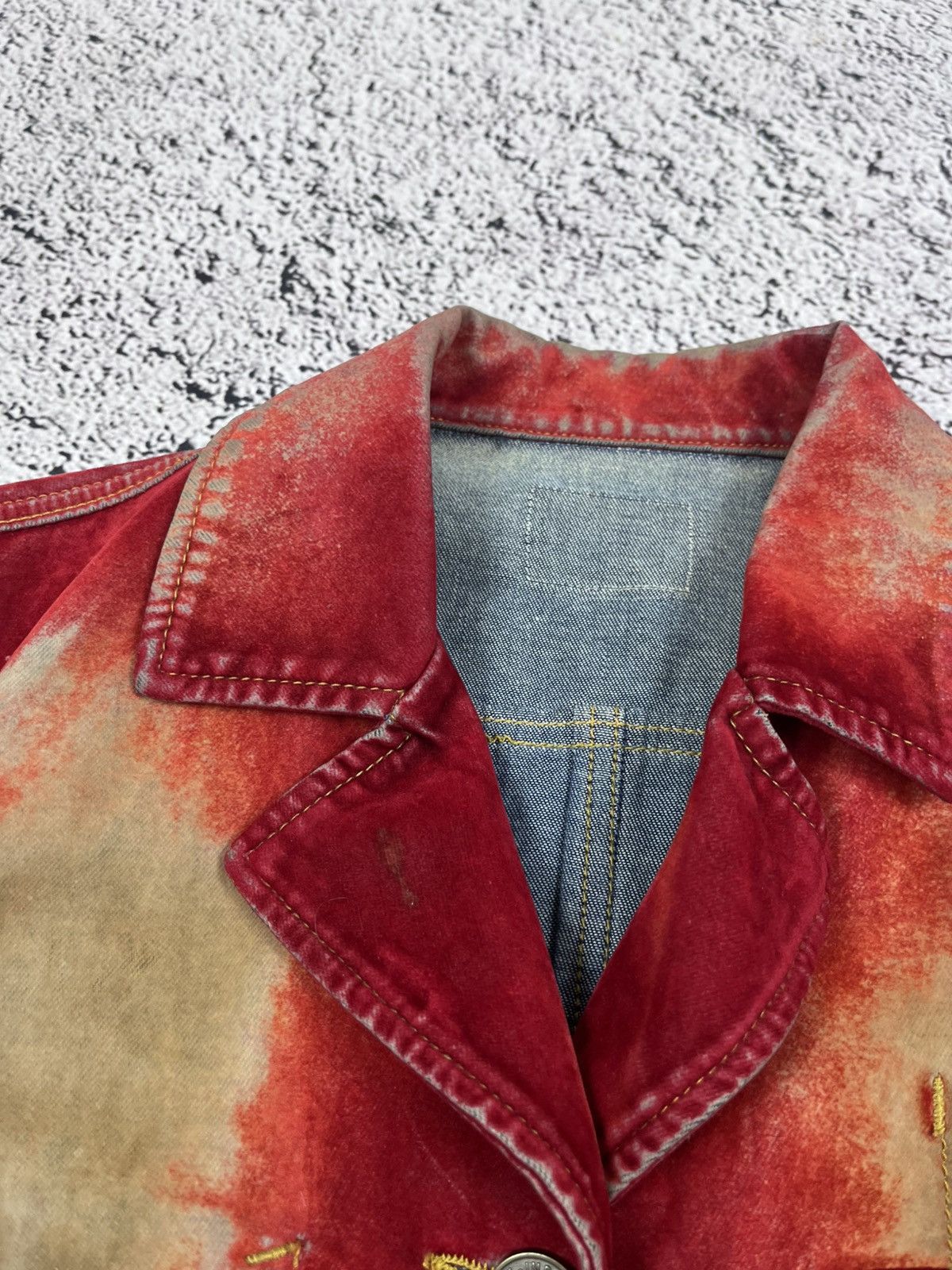Japanese Brand Vintage Avant-Garde Bleached Velour Faded Distressed Jacket Size S / US 4 / IT 40 - 7 Thumbnail