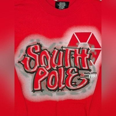 Southpole Deadstock Vintage 90s South Pole Long Sleeve T-Shirt Red Gra Size US S / EU 44-46 / 1 - 6 Thumbnail