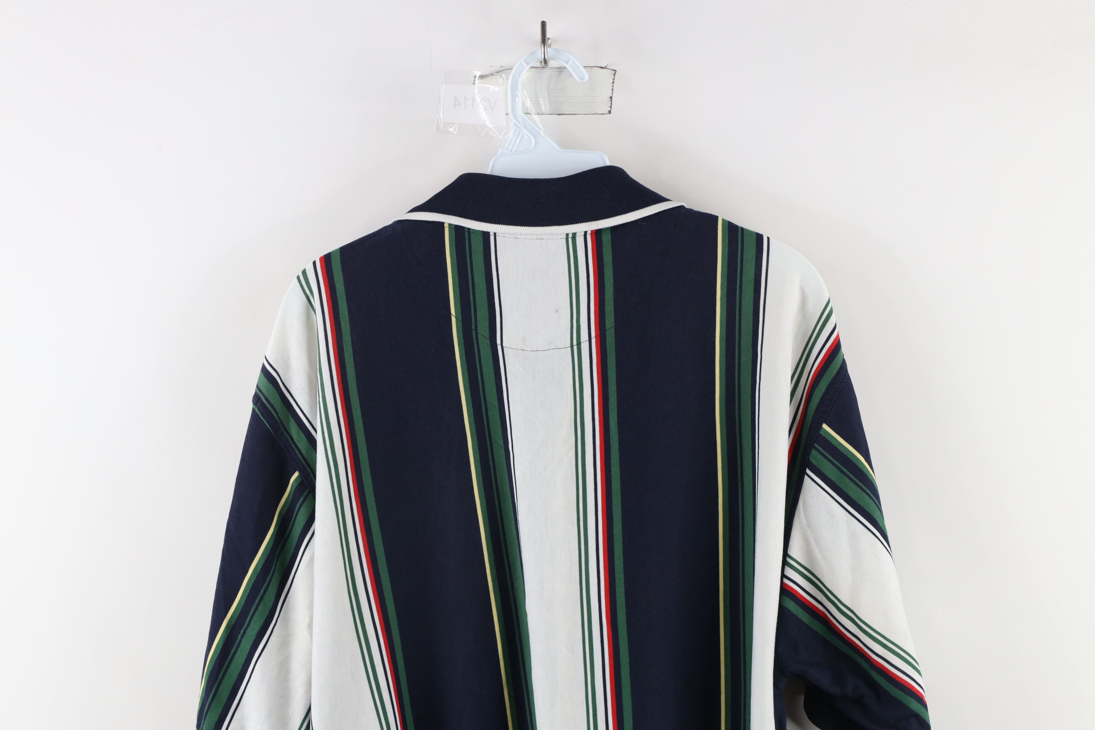 Vintage Vintage 90s Streetwear Rainbow Striped Collared Polo Shirt Size US XXL / EU 58 / 5 - 13 Thumbnail