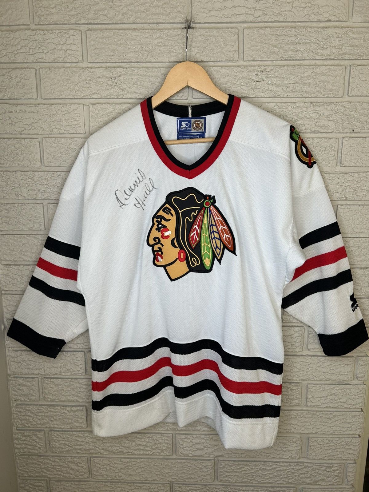 Starter Vintage Starter Chicago Blackhawks Dennis Hull Signed Jersey Size US XS / EU 42 / 0 - 1 Thumbnail