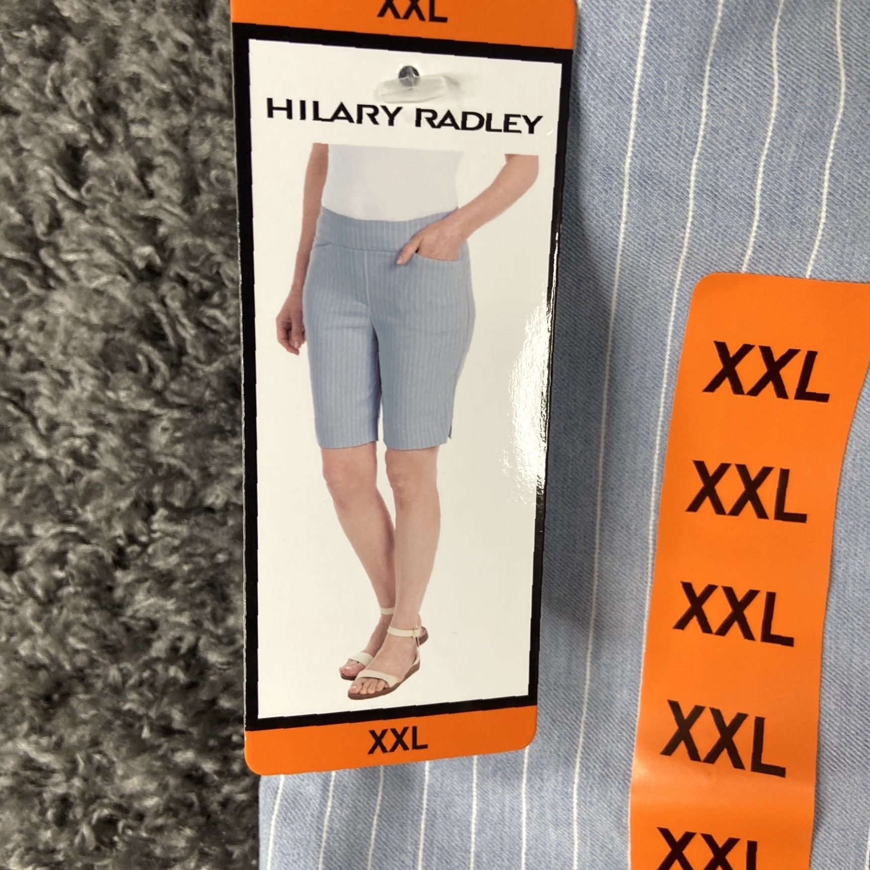 Vintage Hilary Radley Bermuda Shorts Women 2XL White Blue Striped Womens Size 40" / US 18 - 6 Thumbnail
