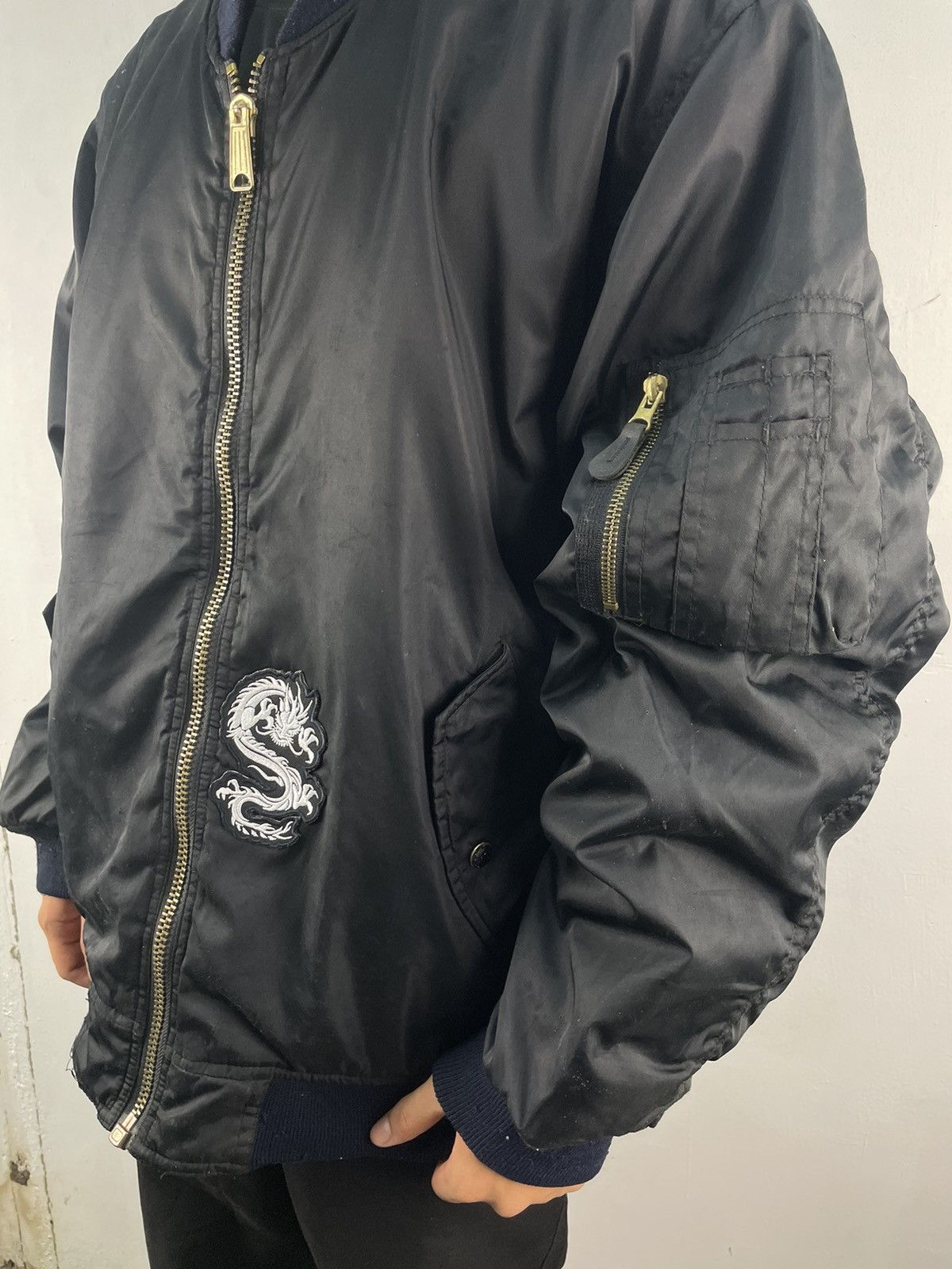 Japanese Brand Vintage Sukajan Japan Ma-1 Flight Reversible Bomber Jacket Size US L / EU 52-54 / 3 - 5 Thumbnail