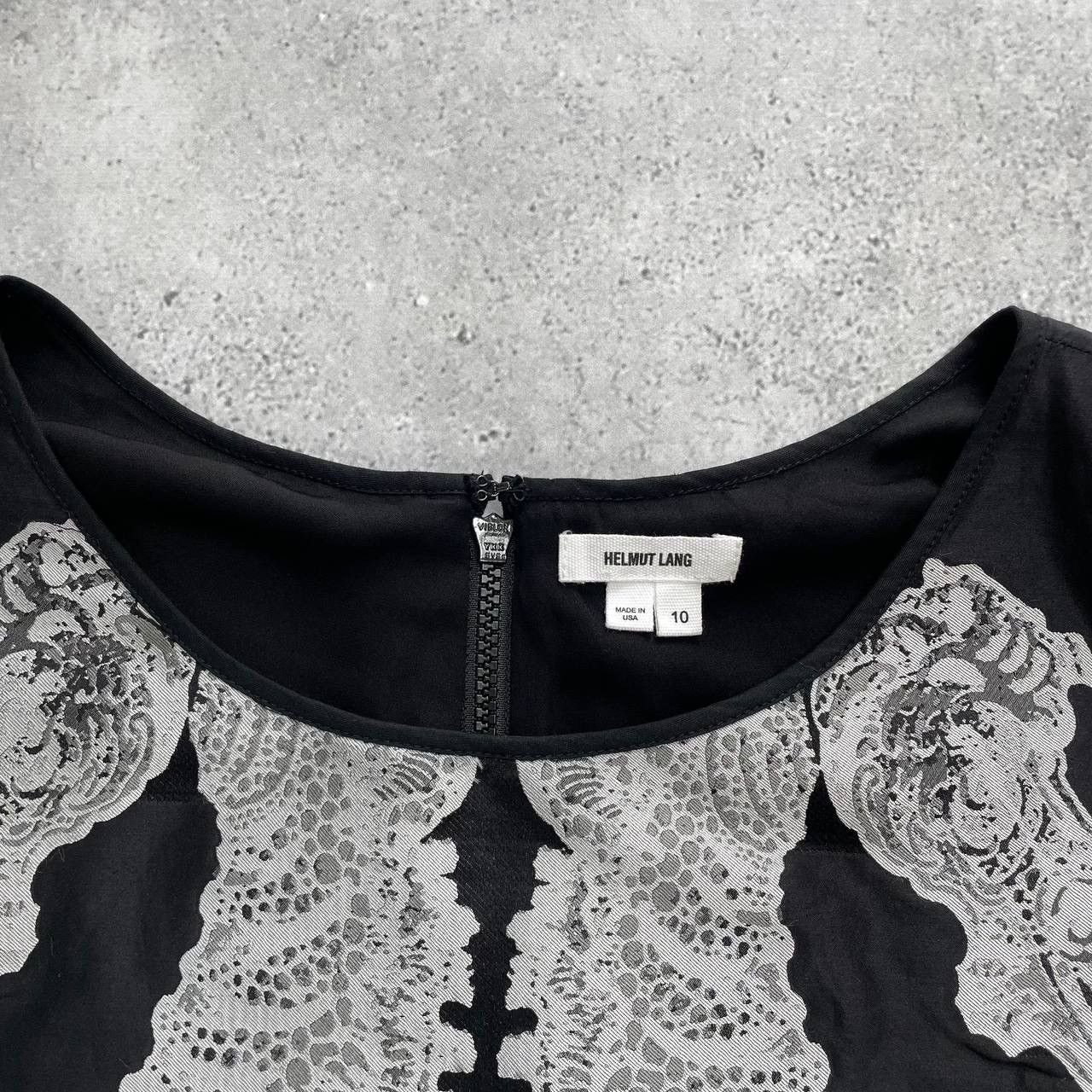 Designer × Helmut Lang Helmut Lang Seahorses Print Midi Dress Women’s Black/Gray 10 Size L / US 10 / IT 46 - 3 Thumbnail
