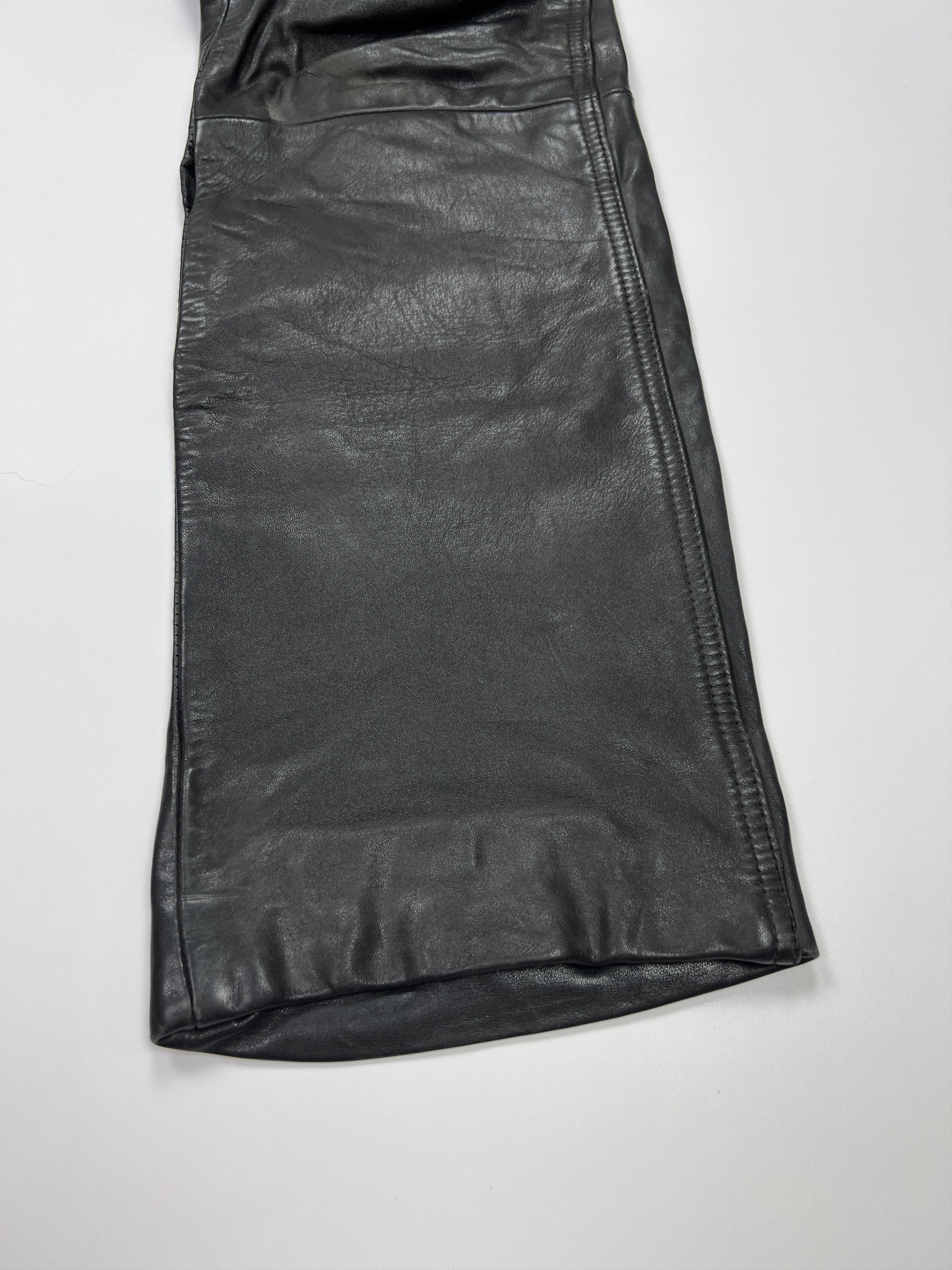 Vintage Vintage Y2K IXS Black Leather Biker Moto Pants Size 27" / US 4 / IT 40 - 8 Thumbnail