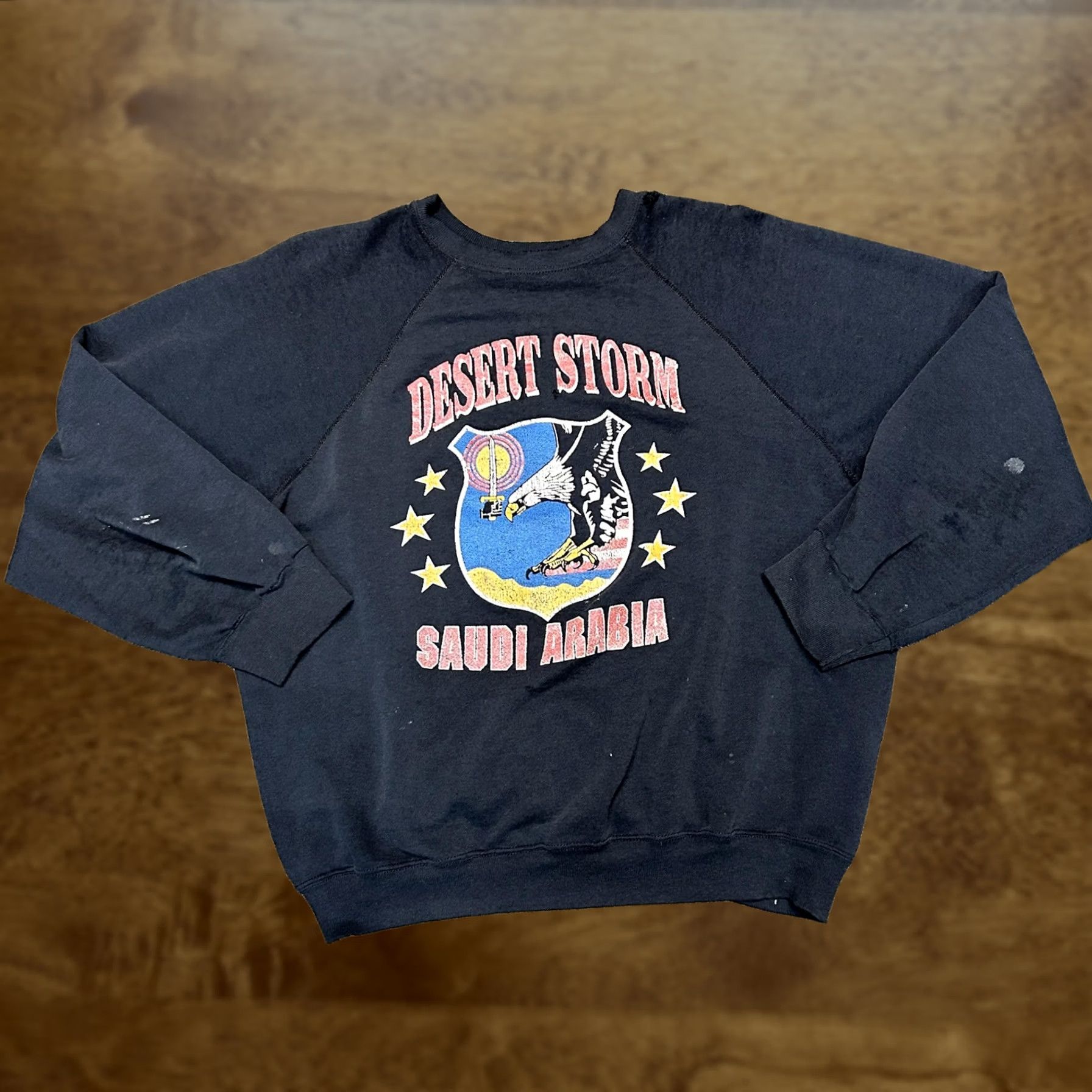 Vintage VINTAGE Desert Storm Sweatshirt Mens XL Black Saudi Arabia Graphic Pullover Size US XL / EU 56 / 4 - 1 Thumbnail