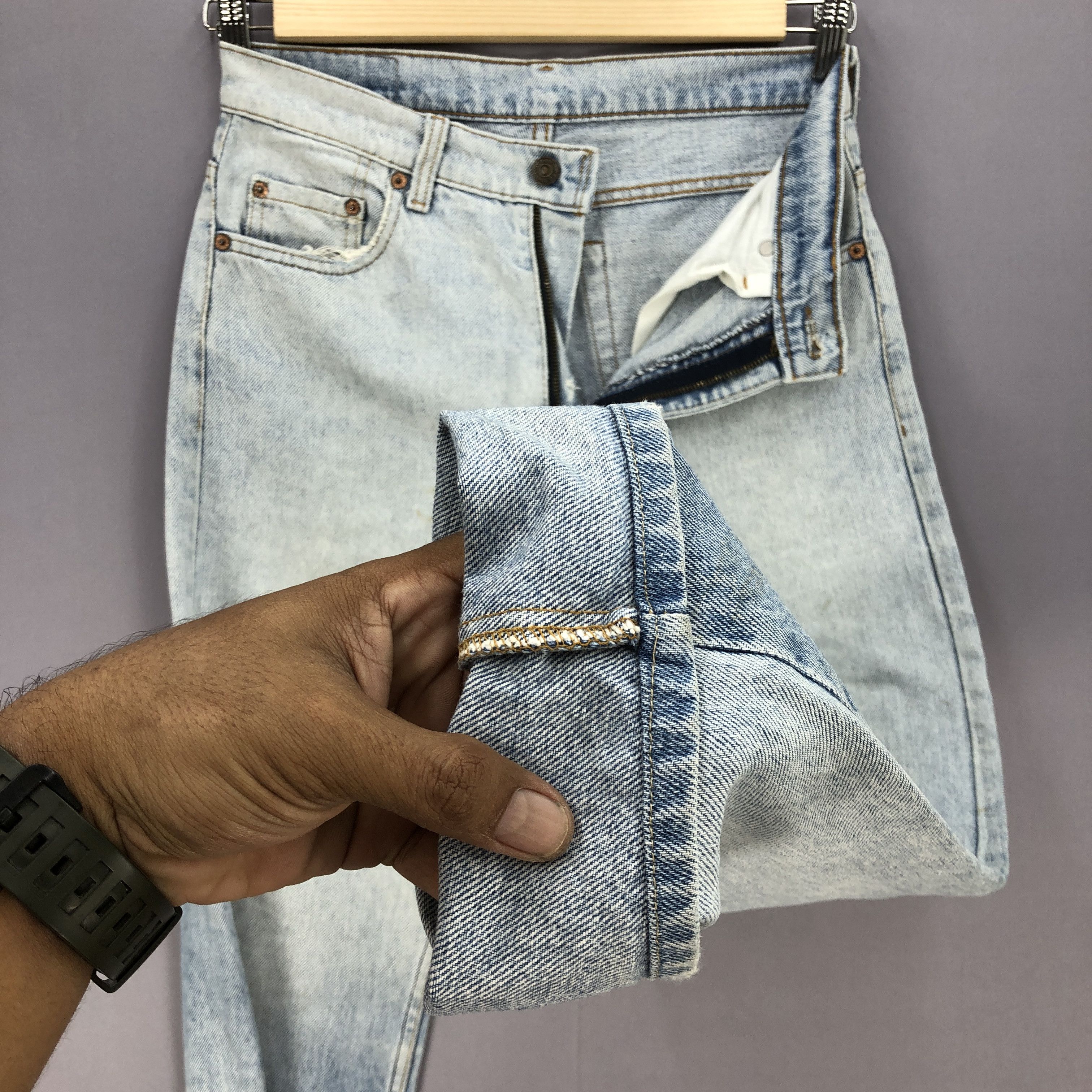 Levi's × Vintage Vintage Levis Sun Faded Blue Wash Jeans Levi's 505 Denim Size US 30 / EU 46 - 8 Thumbnail