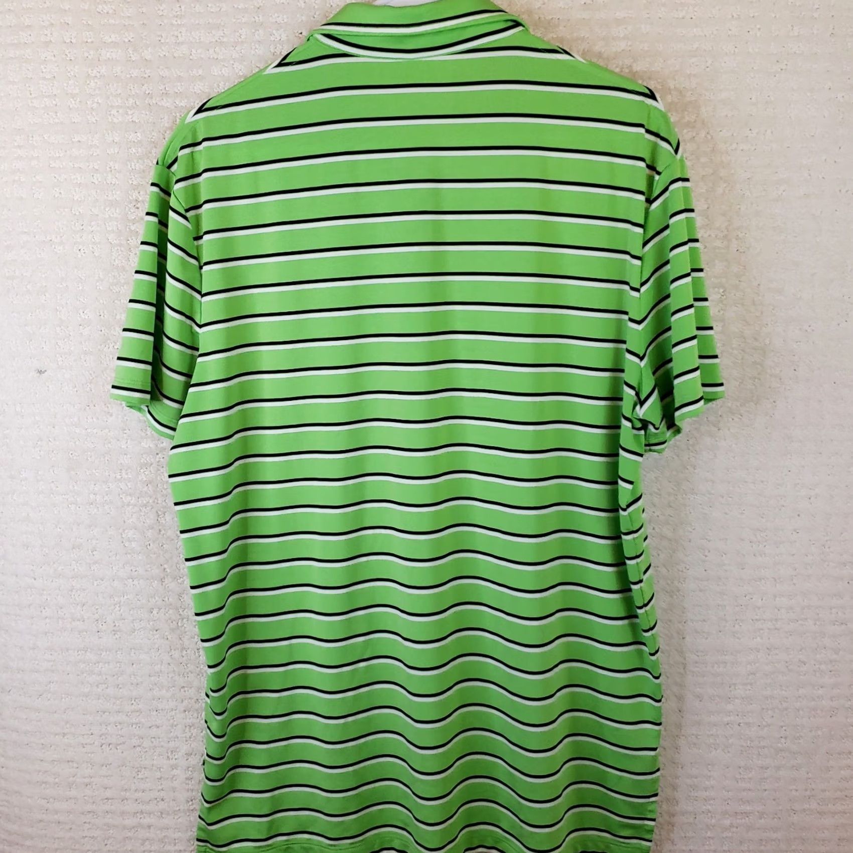 Polo Ralph Lauren Polo Ralph Lauren Performance Polo Men's L Bright Green Blue Striped Golf Shirt Size US L / EU 52-54 / 3 - 7 Thumbnail