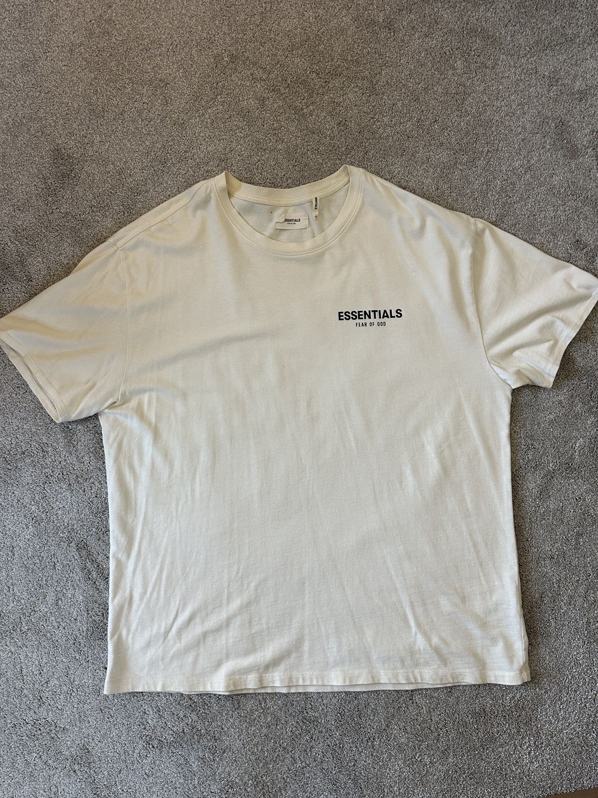 Fear Of God Essentials Beige T Shirt | Grailed