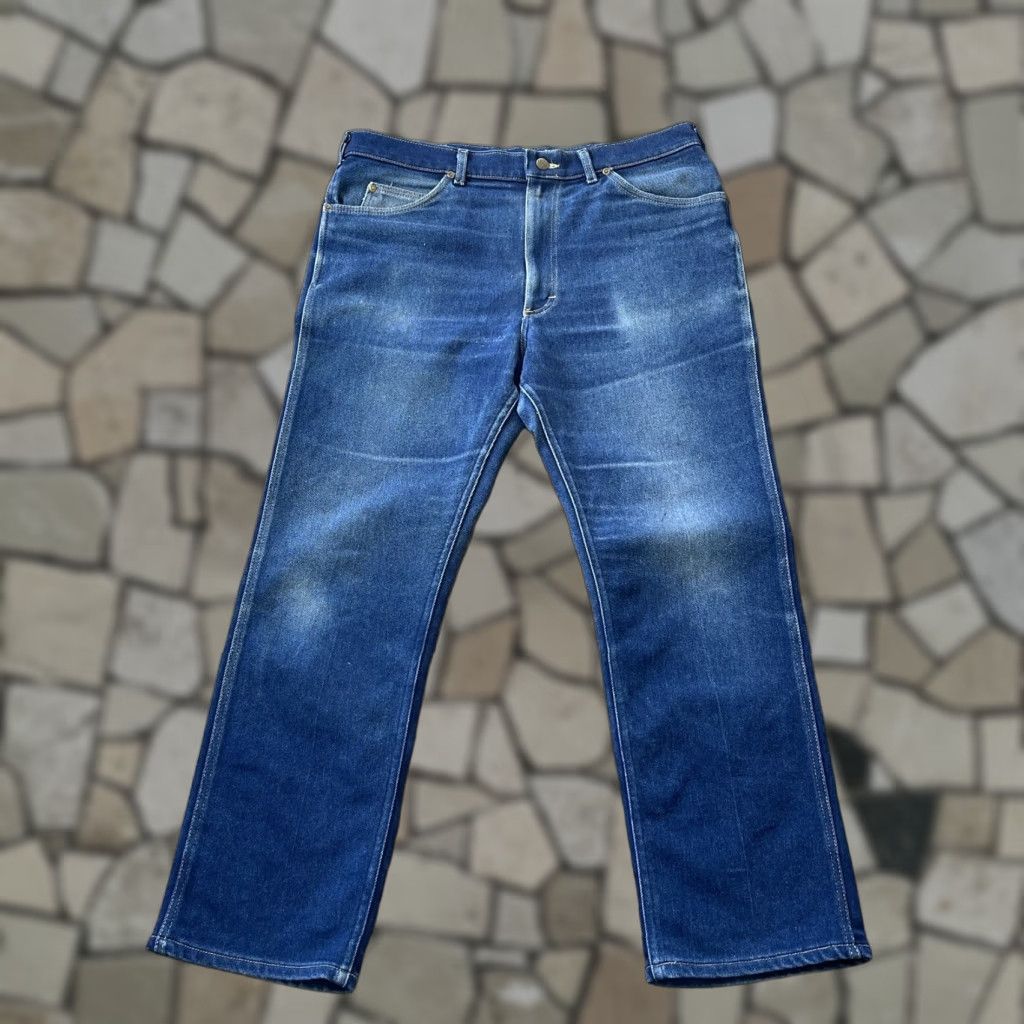 VINTAGE Lee Riders Bootcut Jeans W35 Blue Denim 70s USA Mens