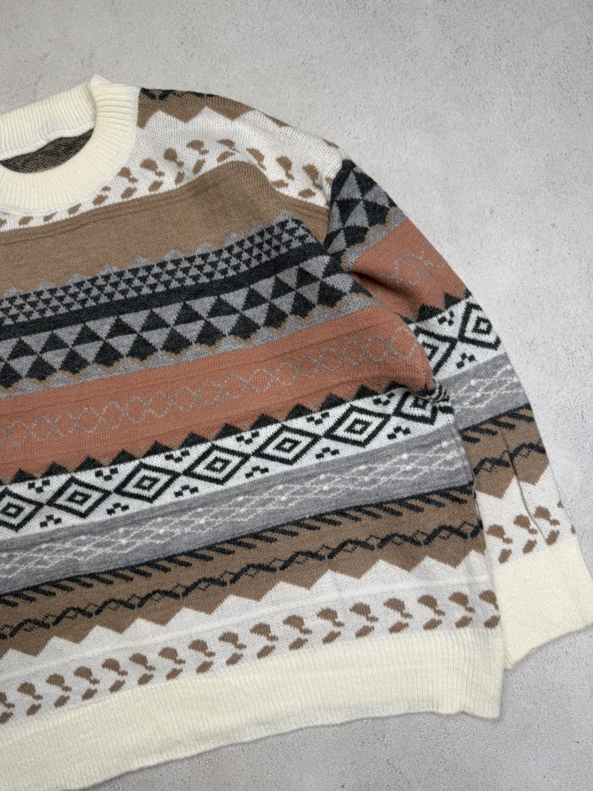 Vintage Vintage Geometric Knit Sweater Aztec Pattern Retro Fair Isle Size US S / EU 44-46 / 1 - 4 Thumbnail