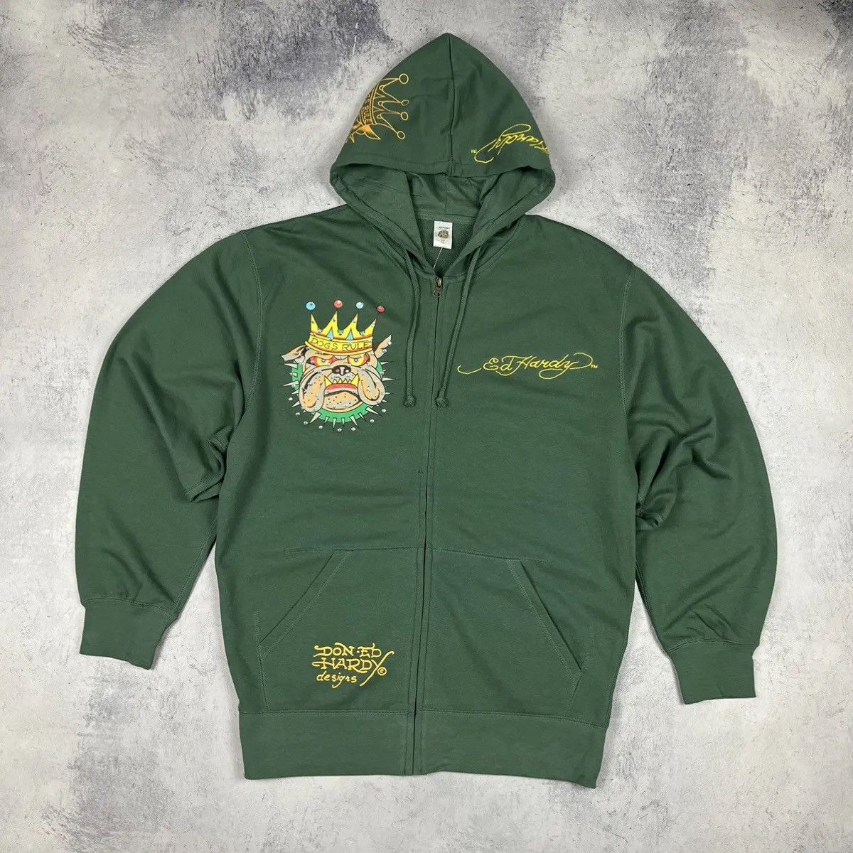 Ed Hardy Ed Hardy by Christian Audigier zip hoodie big logo dogs 3XL Size US XXL / EU 58 / 5 - 5 Thumbnail