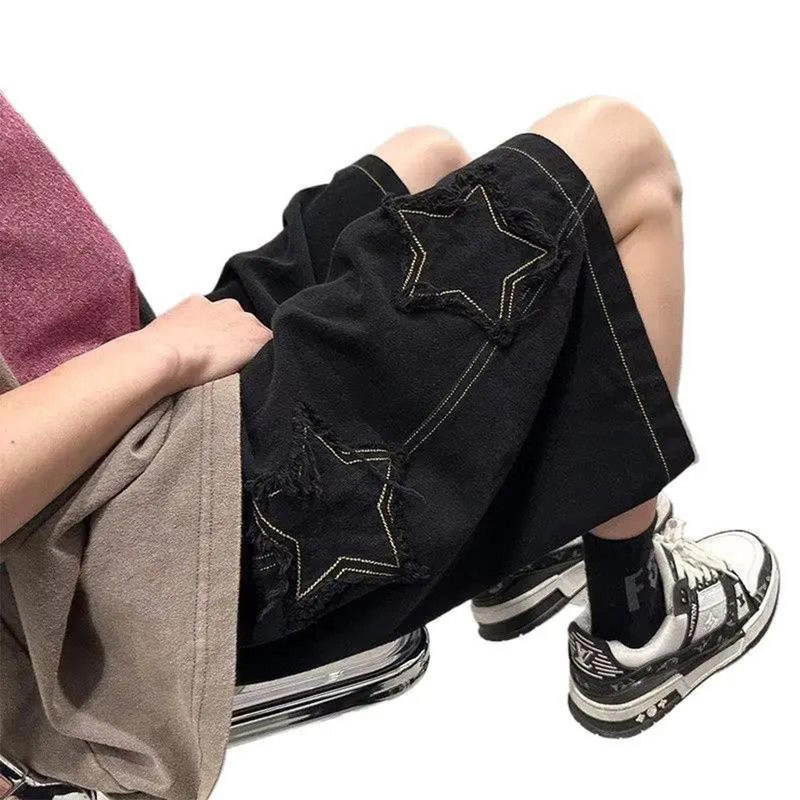 Vintage Black Star Embroidered Cargo Shorts Size US 32 / EU 48 - 4 Thumbnail