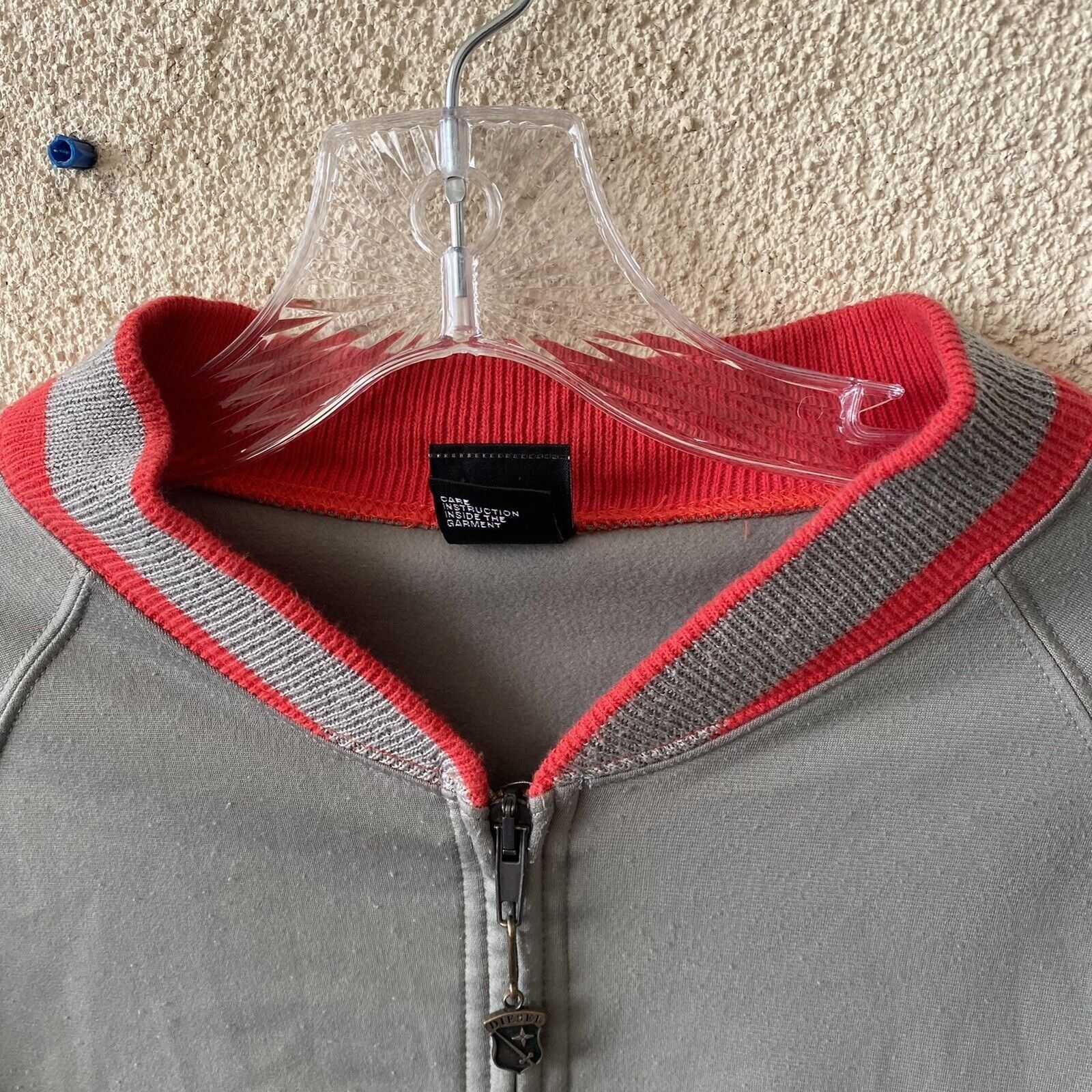 Diesel Diesel Mens Jacket Gray Red Sweat Jacket Tour Security Size Size US M / EU 48-50 / 2 - 3 Thumbnail
