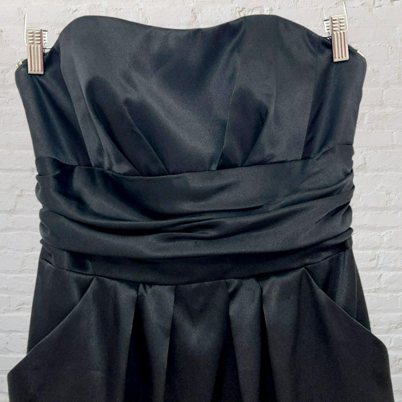 Other David's Bridal Black Satin Strapless Dress - Size 8 Size M / US 6-8 / IT 42-44 - 4 Thumbnail