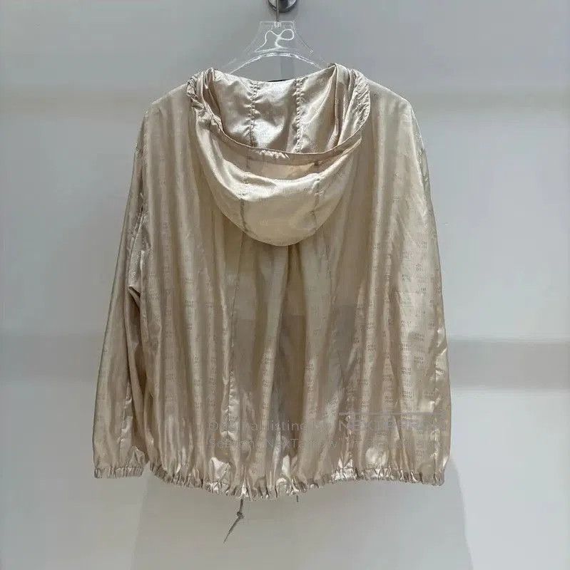 Miu Miu Miu Miu Women's Spring Fall Gold Nylon Jacket . Size S / US 4 / IT 40 - 1 Thumbnail