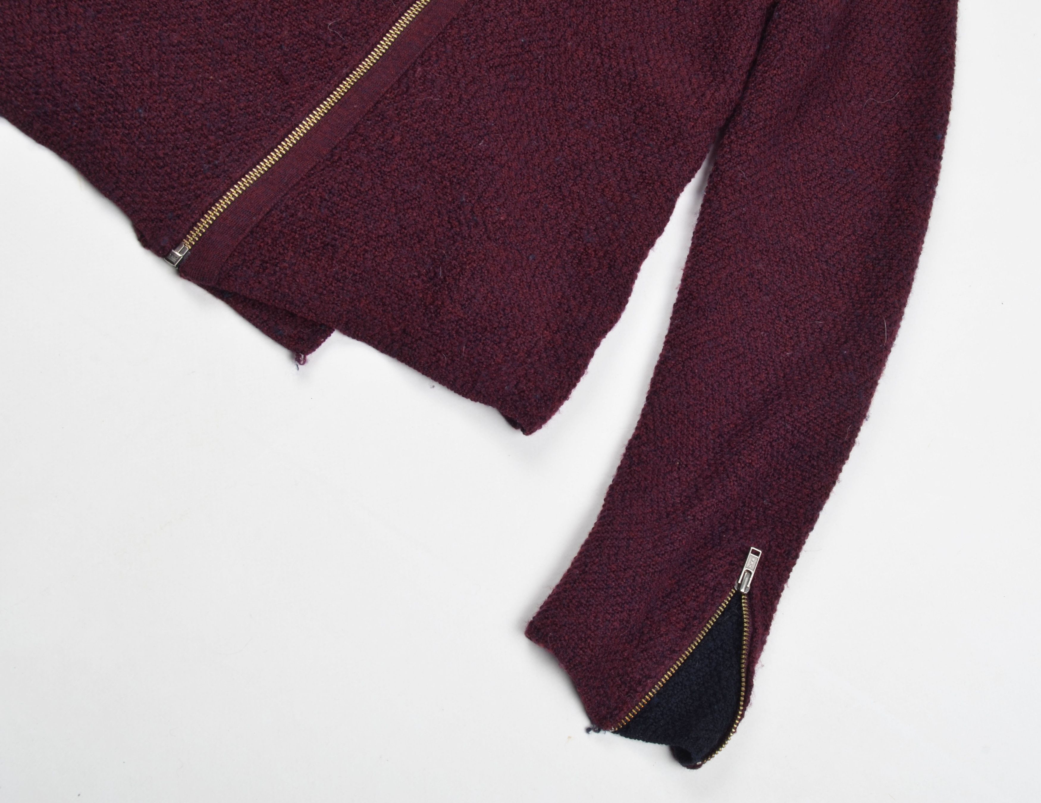 Other Brora Merino Wool Knit Zipper Biker Cardigan Size M / US 6-8 / IT 42-44 - 6 Thumbnail