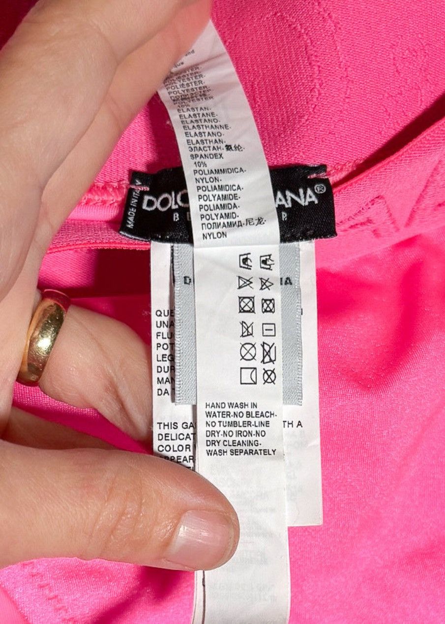 Dolce & Gabbana Dolce & Gabbana Hot Pink Logo Jacquard 2-Pieces Bikini Size ONE SIZE - 13 Thumbnail