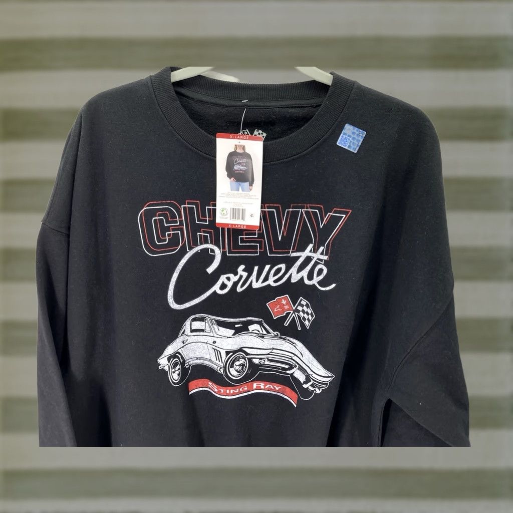 Vintage VINTAGE Corvette Sting Ray Sweatshirt Women XL Black Long Sleeve Crew Neck NWT Size XL / US 12-14 / IT 48-50 - 1 Thumbnail