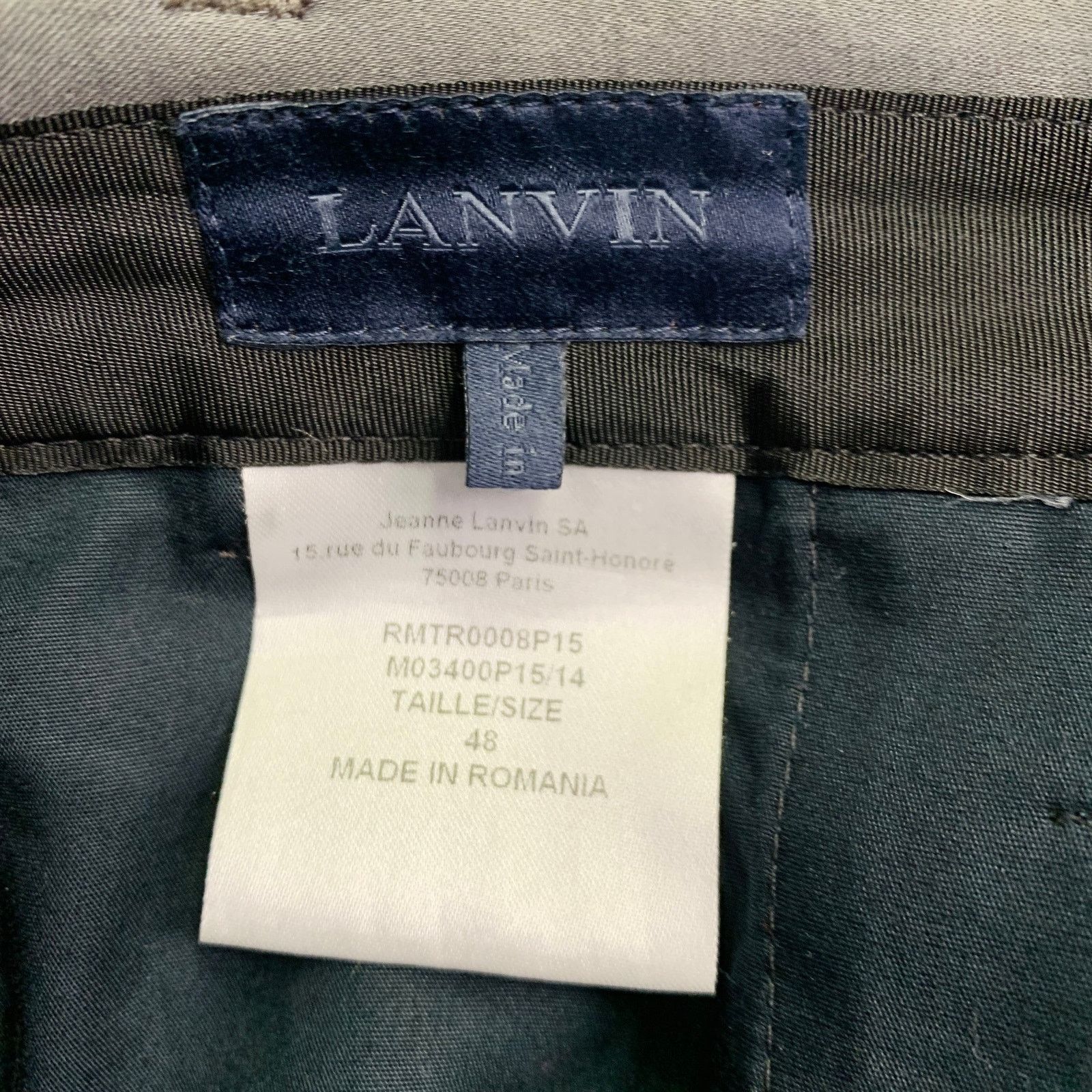 Lanvin Size 32 Grey Cotton Blend Ankle Zip Flat Front Dress Pants Size US 32 / EU 48 - 5 Thumbnail