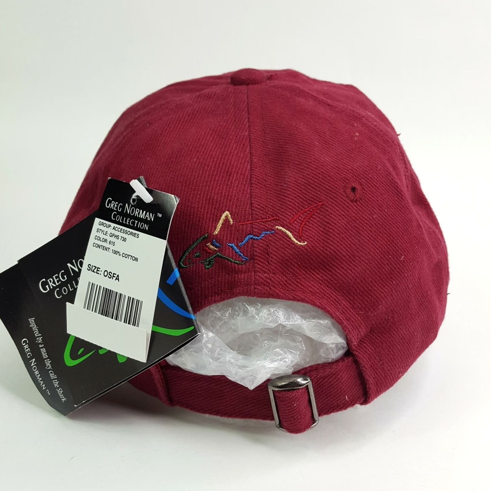 Logo 7 VINTAGE Greg Norman Shark Hat Red GN Logo PGA Baseball Cap 90s Golf Casual Classic Mens Adjustable Hat Size ONE SIZE - 4 Thumbnail