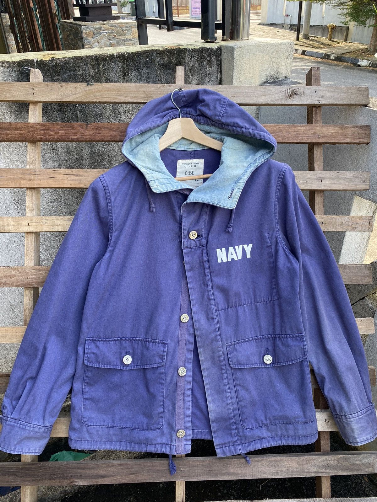 Vintage Vintage Sunfaded Coen Navy Button Jacket Size US L / EU 52-54 / 3 - 2 Thumbnail