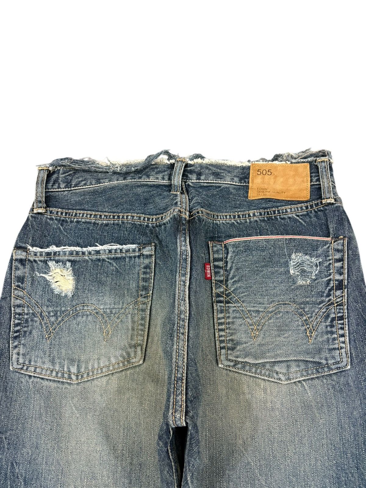 Edwin Vintage Japanese Edwin 505 Selvedge Wash Distress Loose Jean Size US 29 - 9 Thumbnail