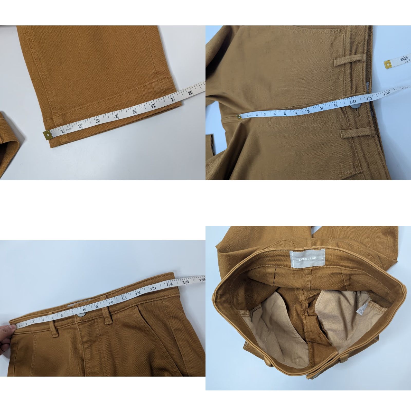 Everlane Everlane The Straight Leg Crop Pant Women 6 Beiges Cotton Twill High Rise Relaxed Front Flat Cropped Modern Vintage No Size 28" / US 6 / IT 42 - 8 Thumbnail