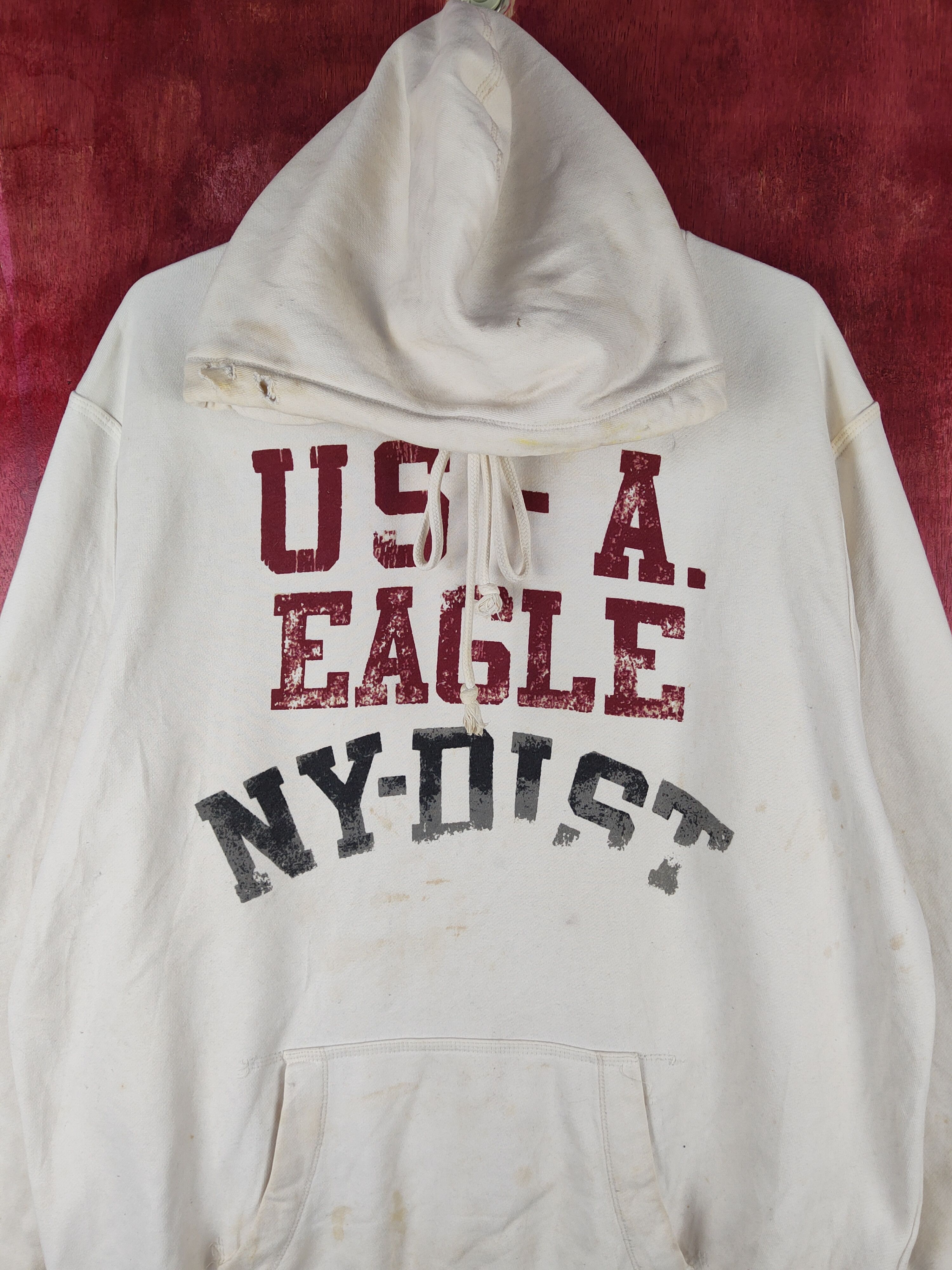 American Eagle Outfitters × Japanese Brand × Vintage American Eagle Outfitters White dirty Sweatshirts #S2041 Size US L / EU 52-54 / 3 - 3 Thumbnail