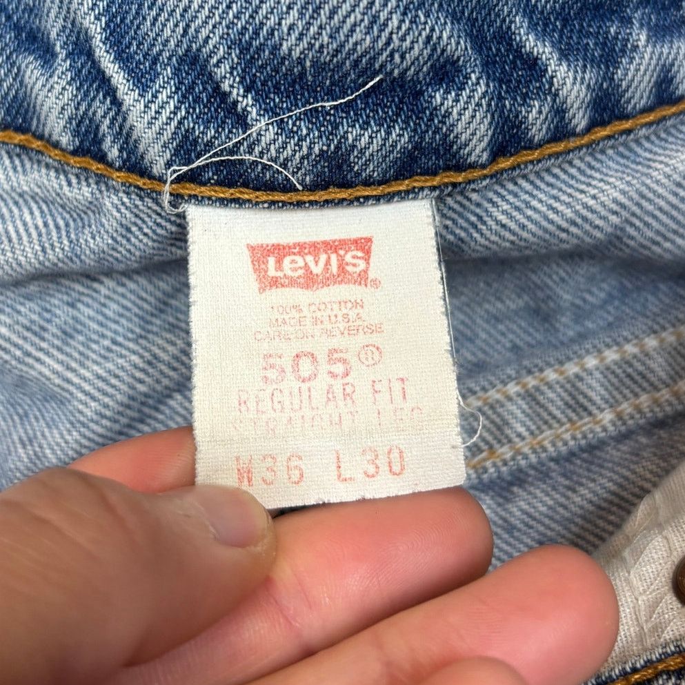 Levi's × Vintage Vintage 90s Levi's 505 Regular Fit Straight Leg Jeans 36x30 Size US 36 / EU 52 - 7 Thumbnail