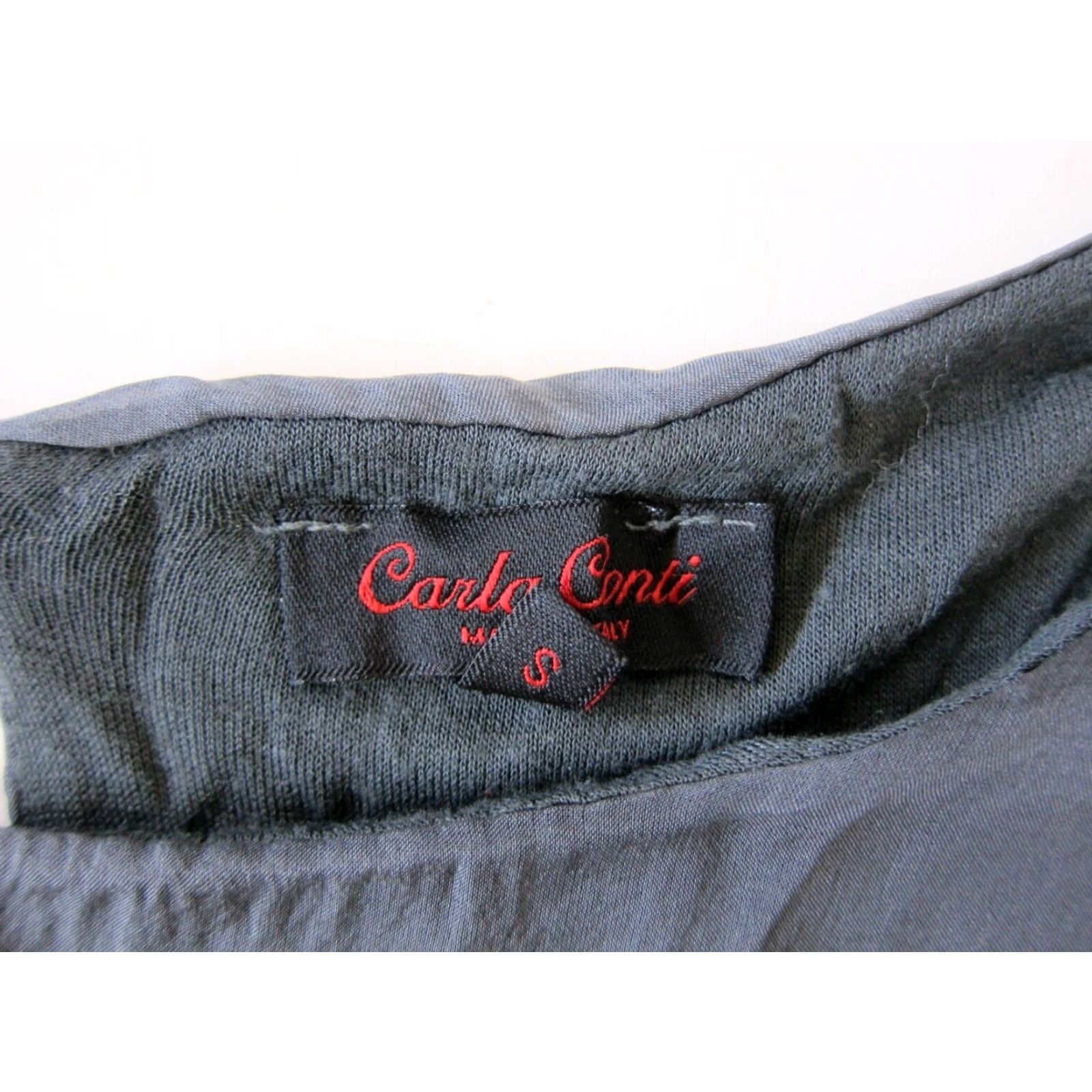 Vintage Carla Conti Italy 100% Silk Grey Embroidered Cap Sleeve Shift Tunic Dress Small Size S / US 4 / IT 40 - 4 Thumbnail