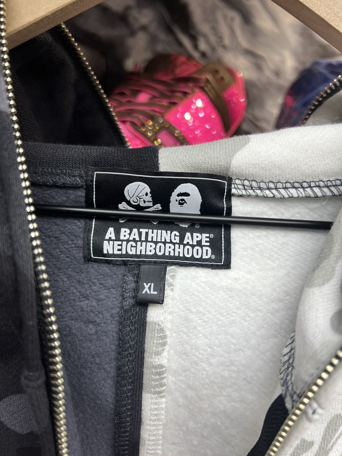 Bape Bape x NEIGHBORHOOD Split Camo Shark Hoodie Size US XL / EU 56 / 4 - 13 Thumbnail