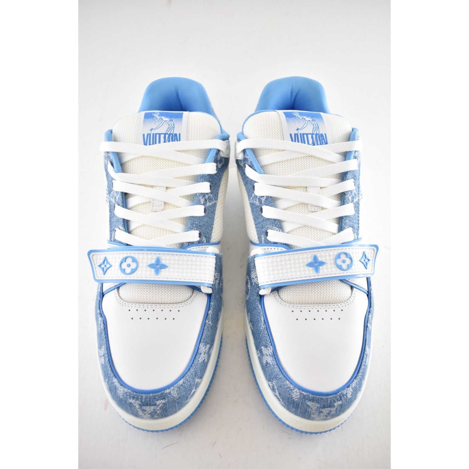 Louis Vuitton Louis Vuitton Denim Blue Monogram White LV Low Top Size US 10 / EU 43 - 10 Thumbnail