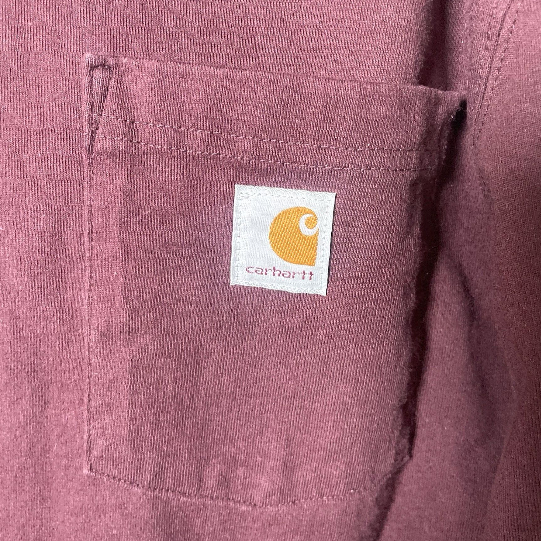 Carhartt VINTAGE Carhartt Loose Fit T-Shirt Maroon Long Sleeve Mens Size S Red Serendipity Cellars Size US S / EU 44-46 / 1 - 2 Thumbnail