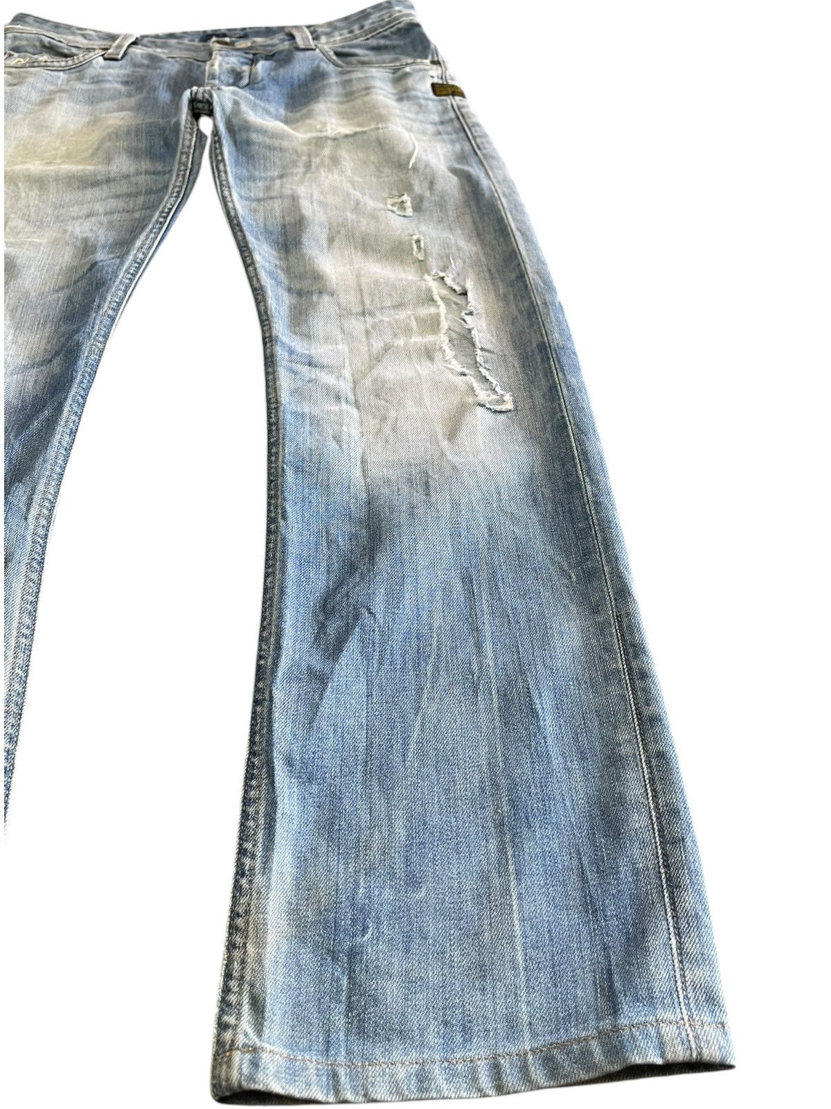 G-Star Vintage G Star Raw Curvy Leg Distressed Denim Size US 34 / EU 50 - 4 Thumbnail