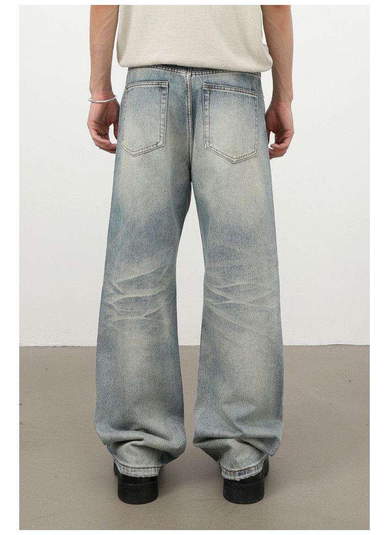 Vintage Retro Straight-Leg Whiskered Washed Jeans Size US 32 / EU 48 - 5 Thumbnail
