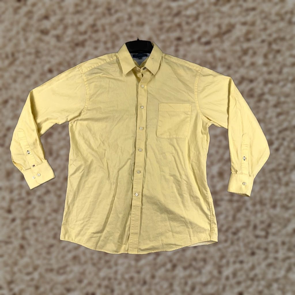 Tommy Hilfiger Tommy Hilfiger Shirt Men 16 Yellow 32-33 Button Regular Fit Pocket Long Sleeve Size US L / EU 52-54 / 3 - 1 Thumbnail