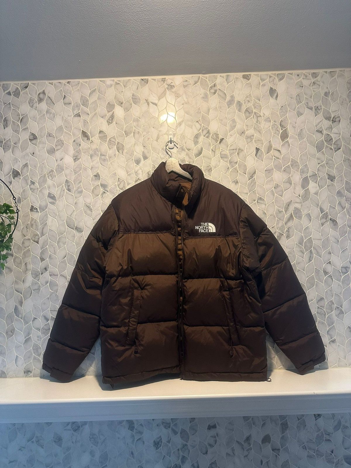 image of The North Face Vintage Nuptse 700 North Face Brown Puffer Jacket Cropped, Men's (Size 2XL)