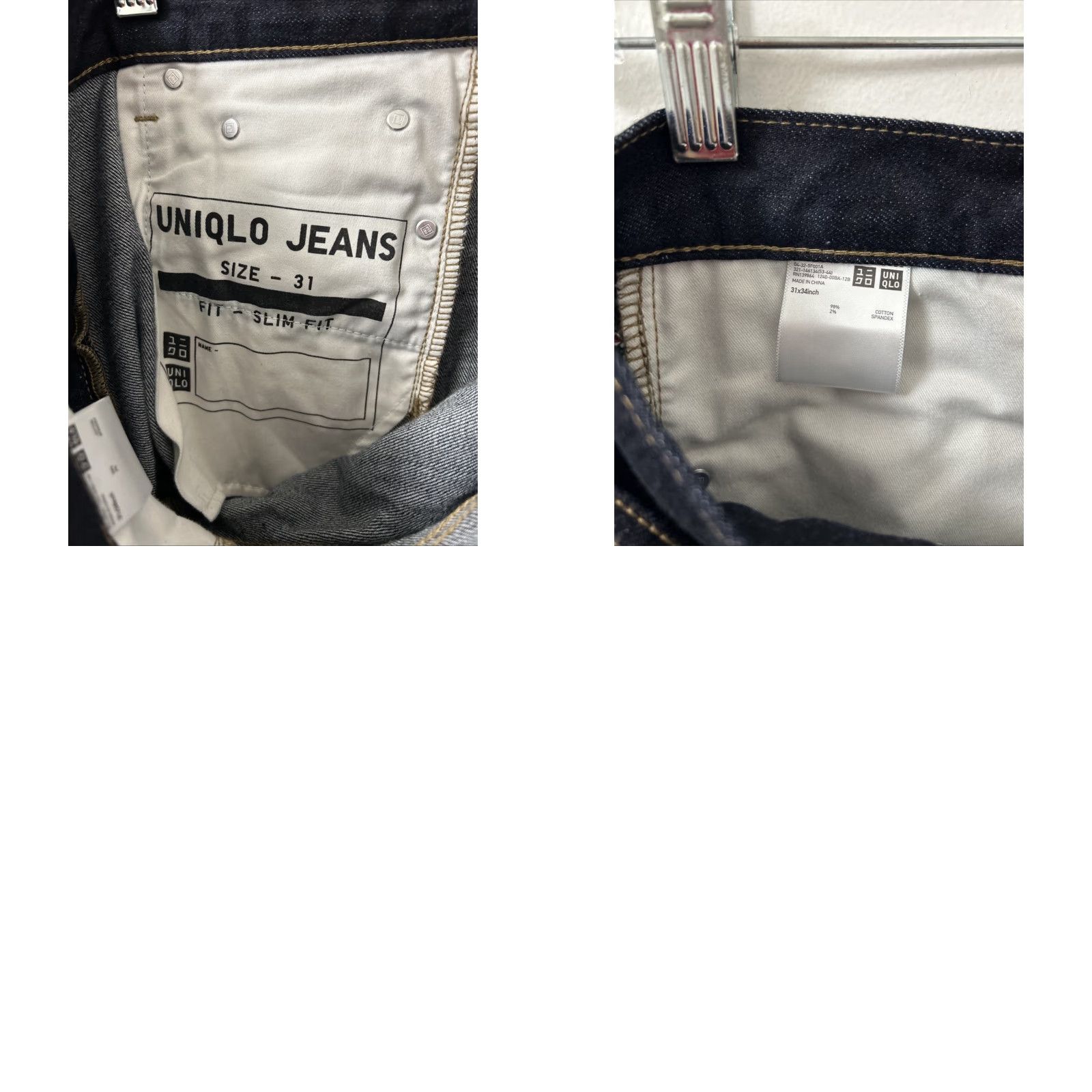 Uniqlo Uniqlo Jeans Slim Denim 31x34 Blue Men's Slim Fit 5-Pocket Zipper Button Cotton Spandex Denim Size US 31 - 9 Thumbnail