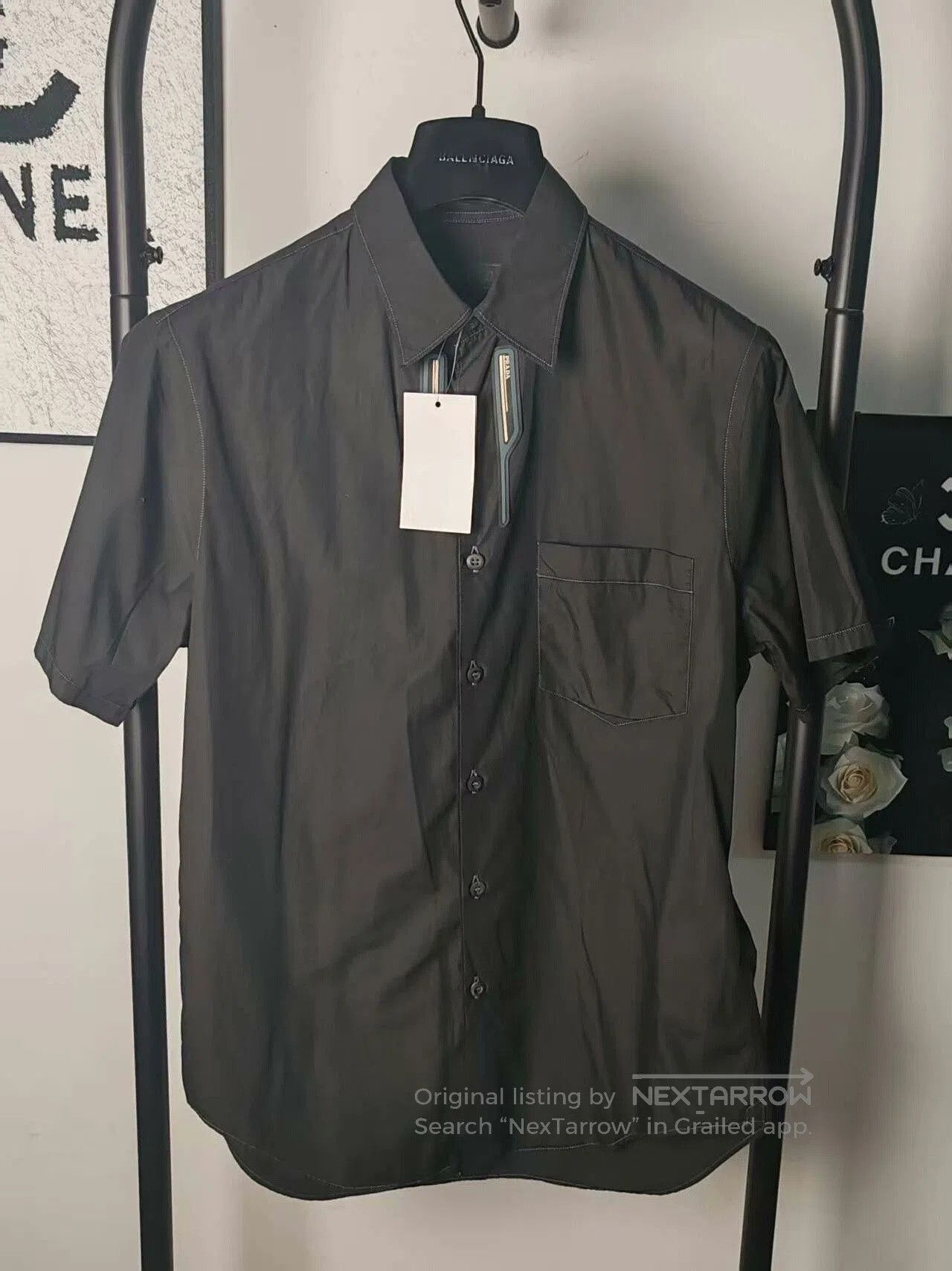 Authentic Prada Logo Short Sleeve Shirt.