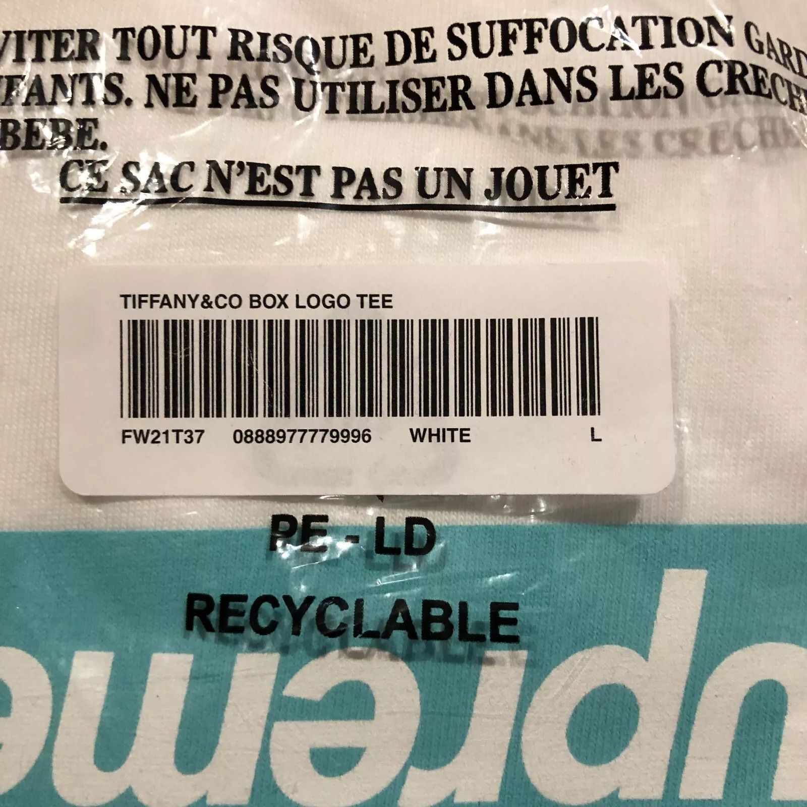Supreme × Tiffany & Co. 2021 Supreme x Tiffany & Co. Box Logo Tee Size US L / EU 52-54 / 3 - 3 Thumbnail
